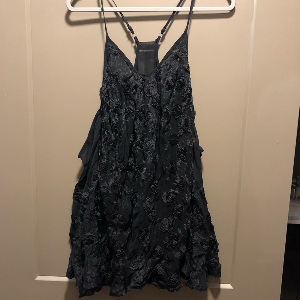 Selfie Leslie Black Floral Cold Shoulder Dress